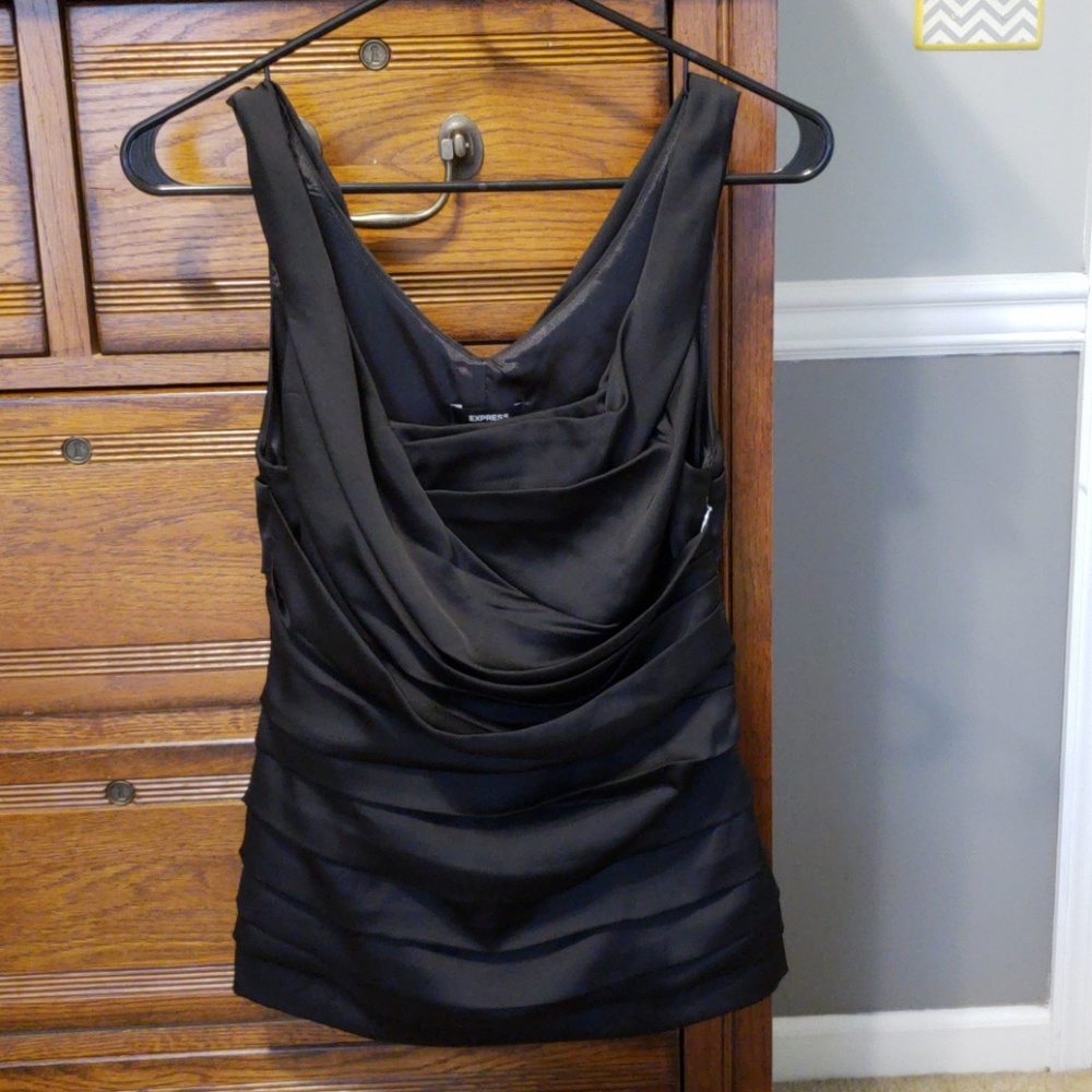 EXPRESS black silky dressy top